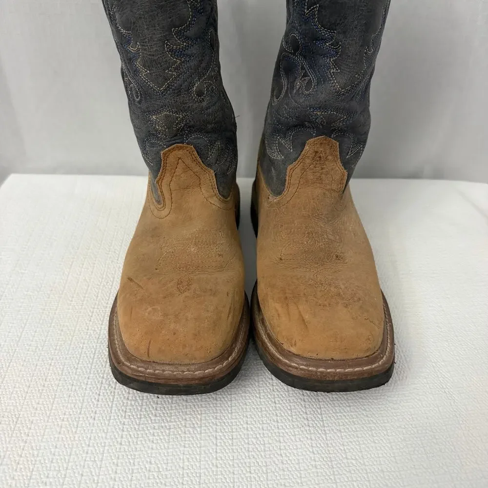 Dan Post Boots Boys Size 4 D Brantley Brown Blue Leather Cowboy Western
